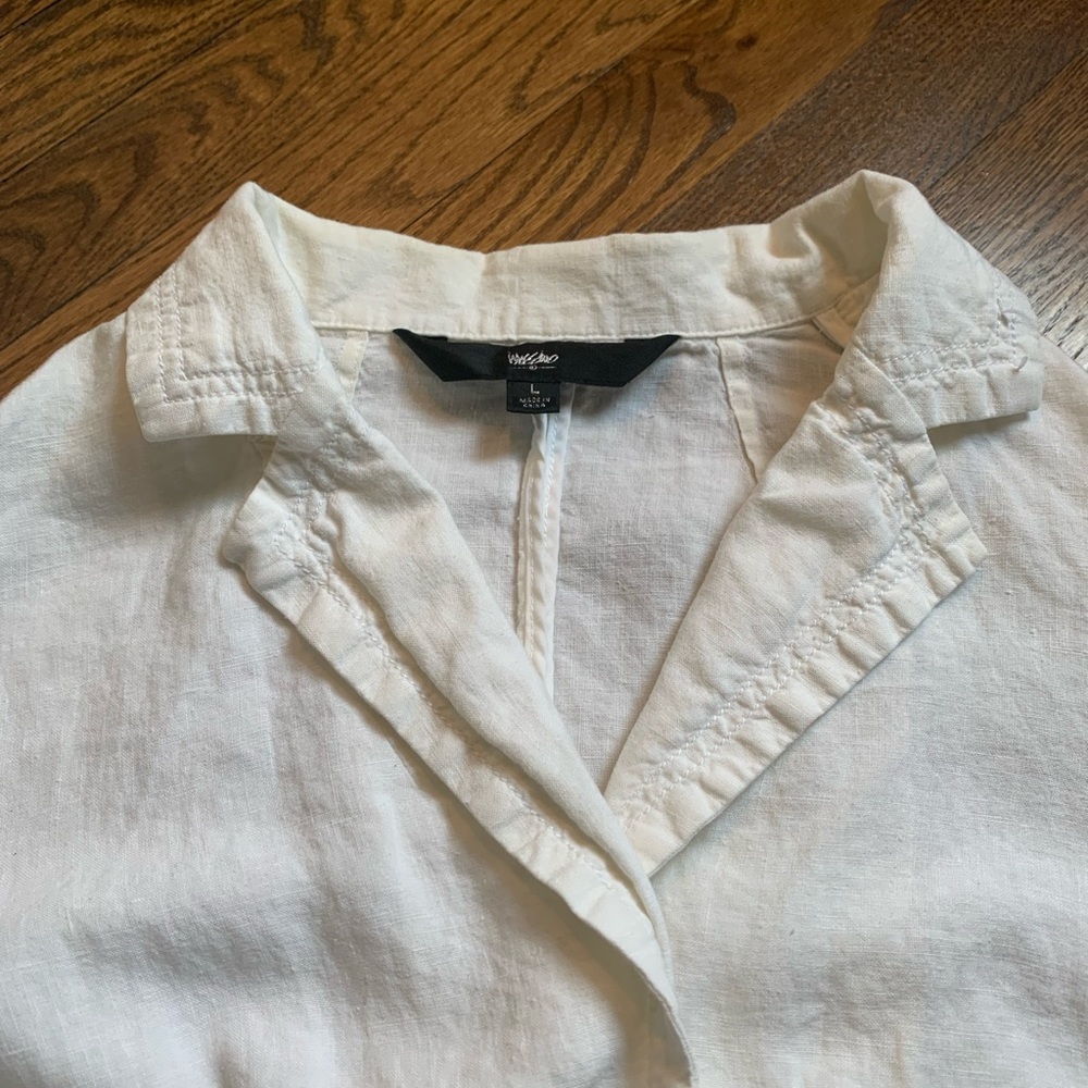 Mossimo White Linen Jacket- Large - Picture 3 of 6